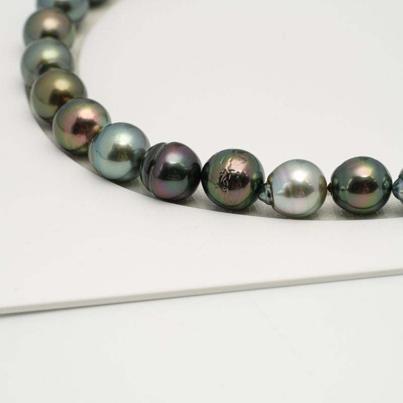 37pcs "High Luster" Multicolor 9-11mm - SB AAA/AA Quality Tahitian Pearl Necklace NL1562 HL3