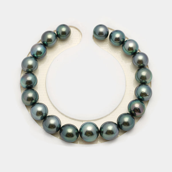 19pcs Blue Green 8-10mm - SR/NR AAA Quality Tahitian Pearl Bracelet BR2223 OR10