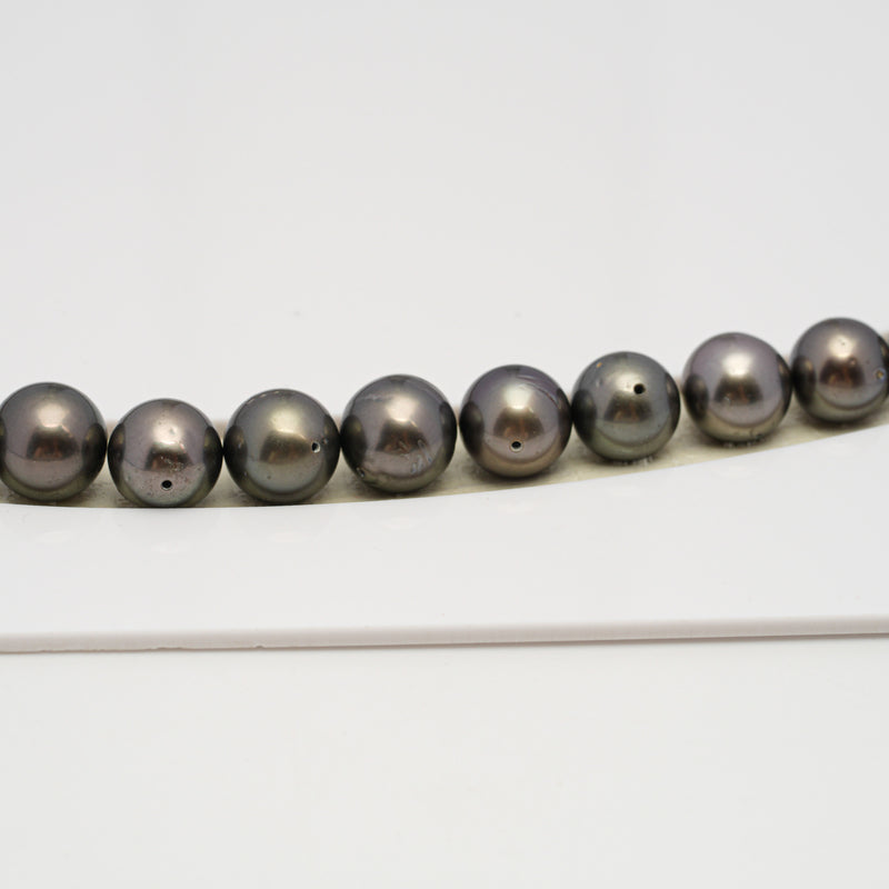 49pcs Brown 8-10mm - SR/NR AA/A Quality Tahitian Pearl Drilled Necklace NL1586 CMP4