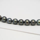 38pcs Dark 11-12mm - SR/NR AA/A Quality Tahitian Pearl Necklace NL1625 THMIX3