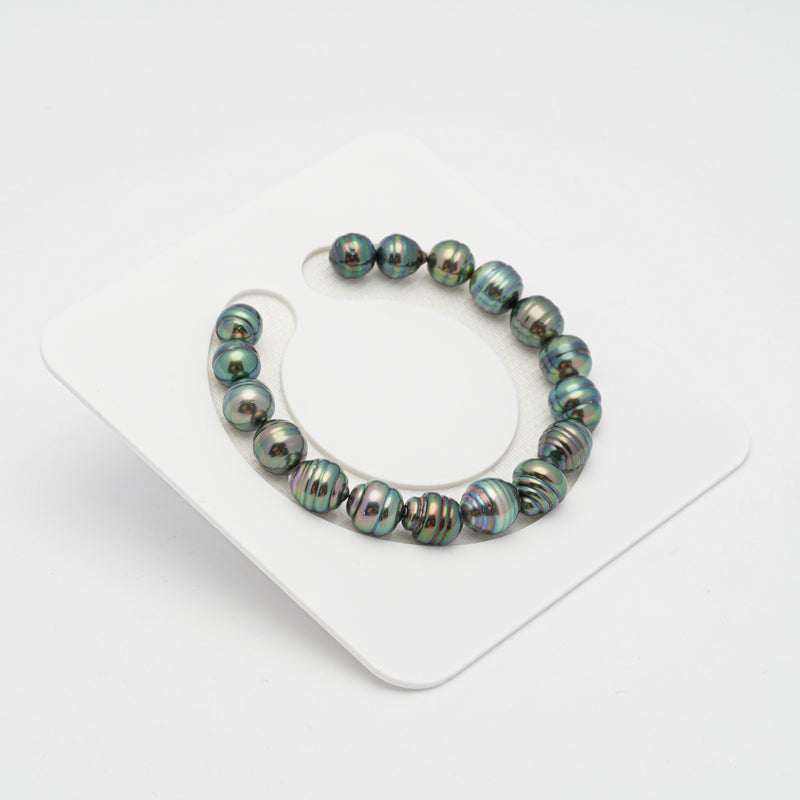 17pcs "High Luster" Peacock 8-10mm - CL AAA/AA Quality Tahitian Pearl Bracelet BR2002 OR7