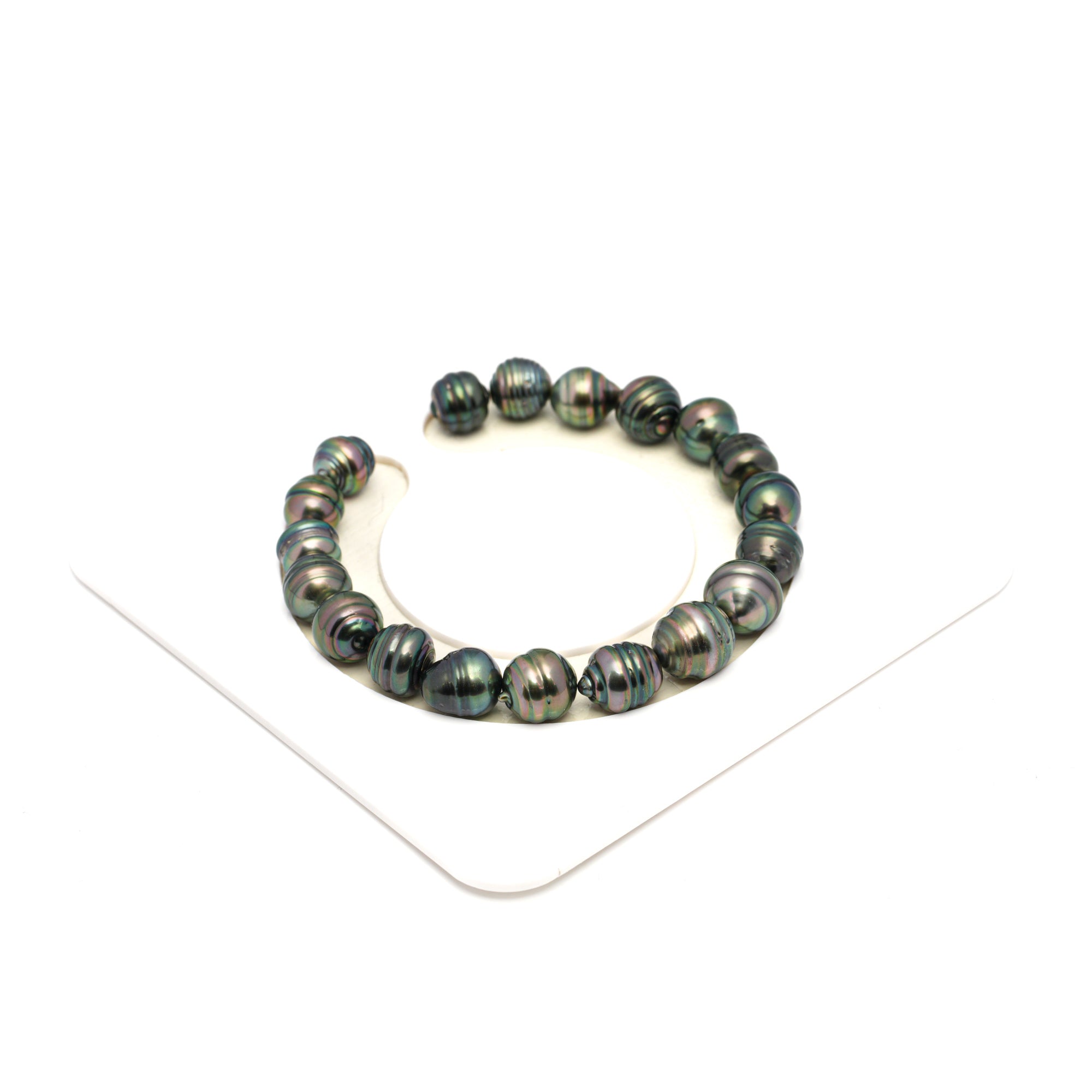 19pcs Green 8-10mm - CL AAA/AA Quality Tahitian Pearl Bracelet BR2247 THMIX2