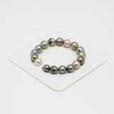 17pcs "High Luster" Multicolor 9-11mm - SBQ/CL AAA/AA Quality Tahitian Pearl Bracelet BR2121 THMIX2