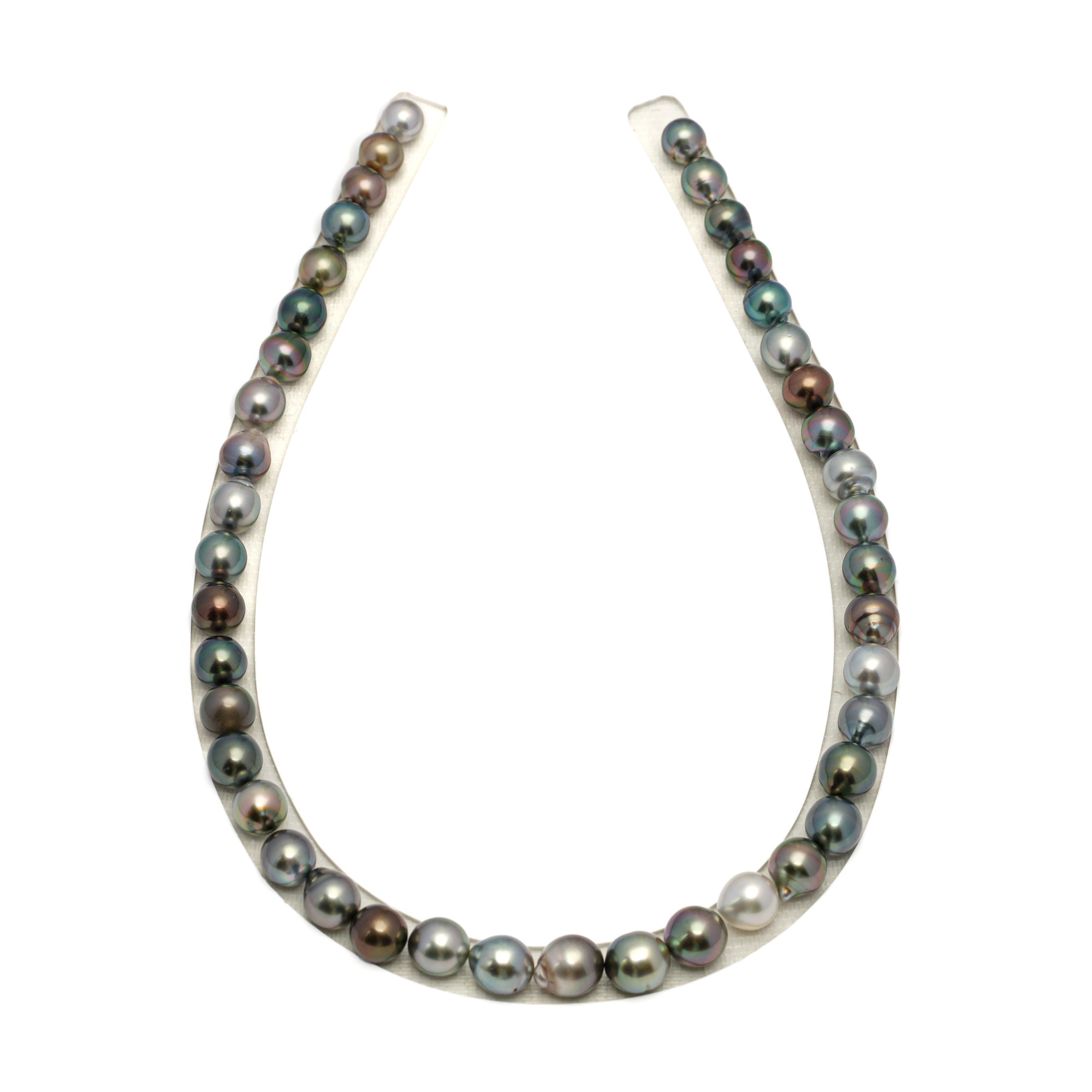 42pcs "High Luster" Multicolor 8-10mm - SB AAA/AA Quality Tahitian Pearl Necklace NL1671 HL4