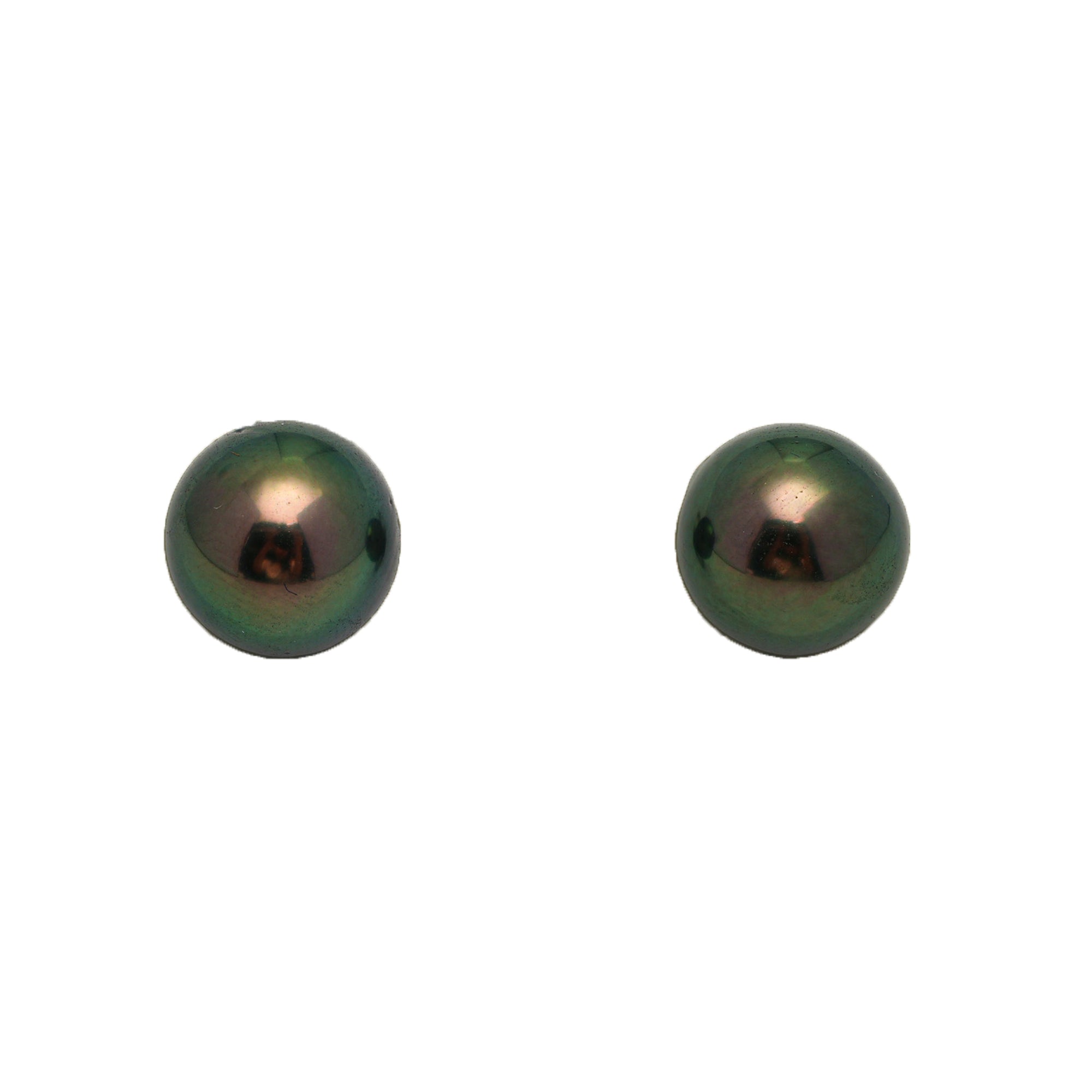 2pcs "High Luster" Peacock 9.4-9.5mm - RSR AAA/AA Quality Tahitian Pearl Pair ER1757 OR13