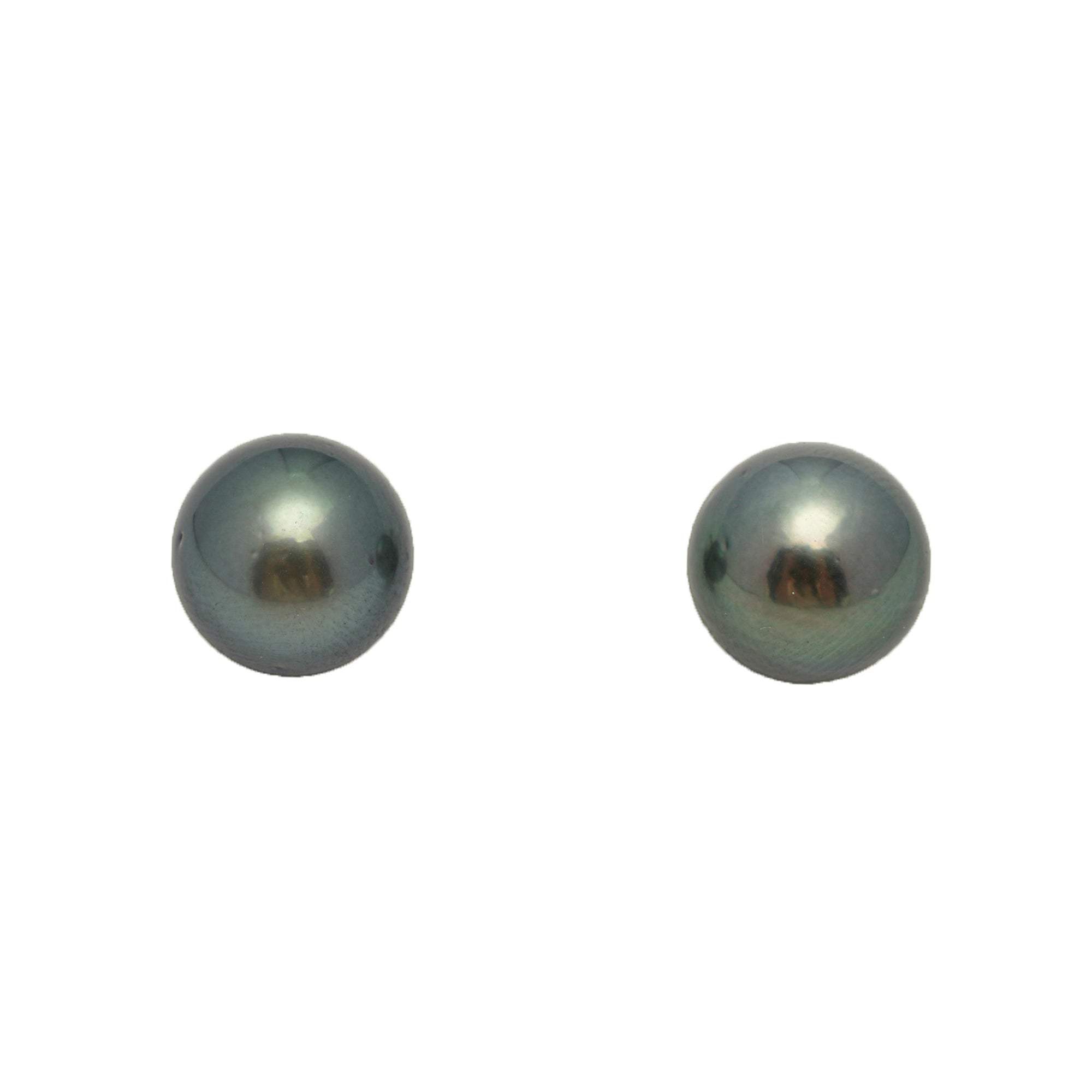 2pcs Blue Green 9.7mm - RSR AAA Quality Tahitian Pearl Pair ER1751 OR13