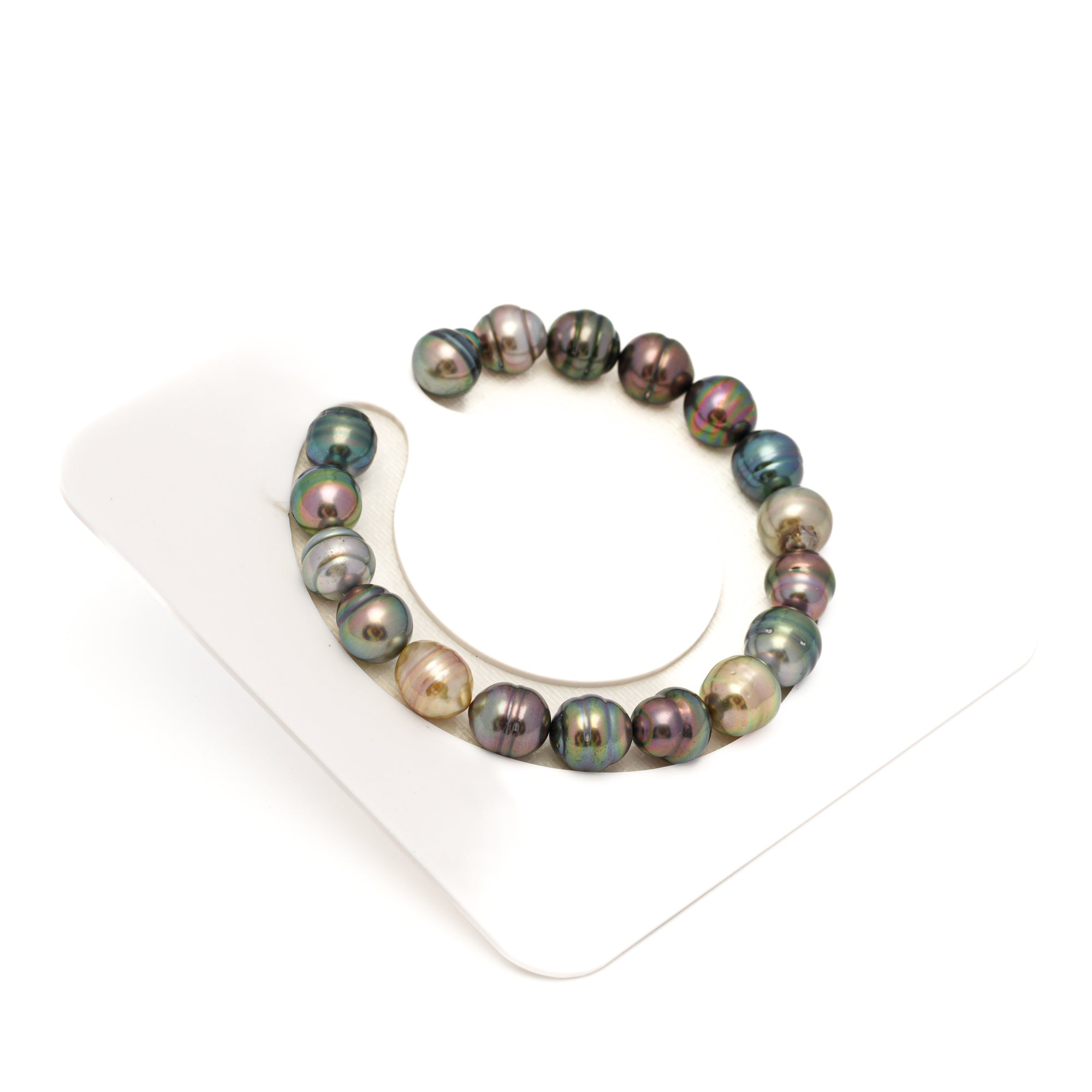 18pcs "High Luster" Multicolor 9-10mm - CL AAA/AA Quality Tahitian Pearl Bracelet BR2354 CMP9