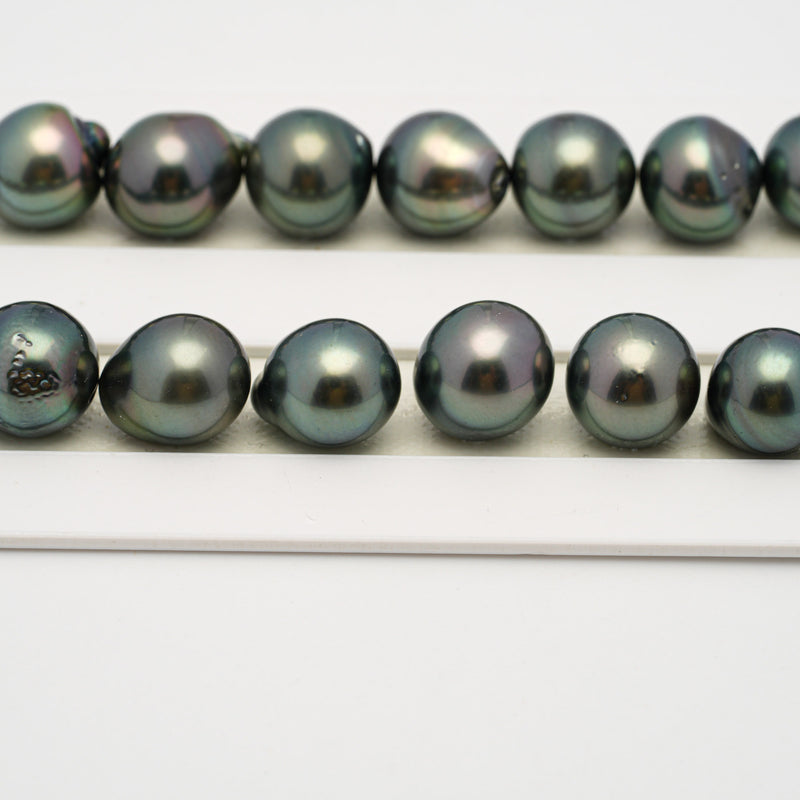 35pcs Green Mix 11-13mm - SB AAA/AA Quality Tahitian Pearl Necklace NL1497 THMIX2