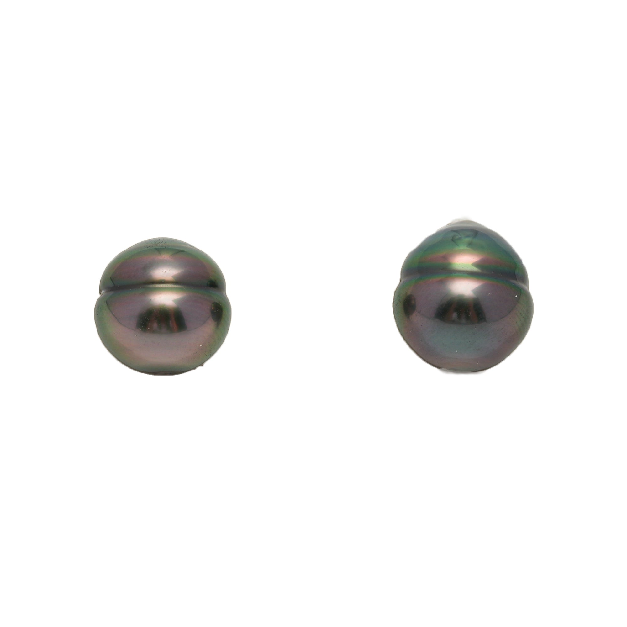 2pcs Green Cherry 9.4-9.6mm - CL AAA Quality Tahitian Pearl Pair ER1817 TH5