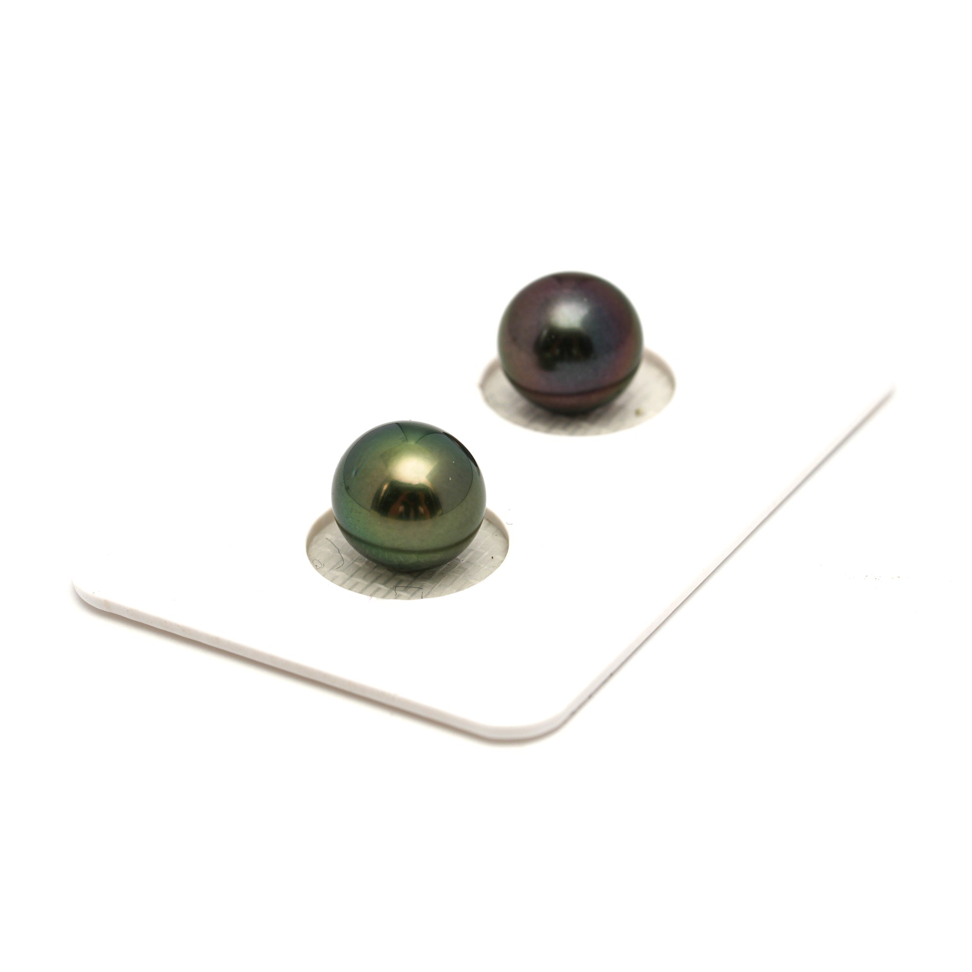 2pcs Multicolor 8.9-9mm - OV TOP Quality Tahitian Pearl Pair ER1835 OR13