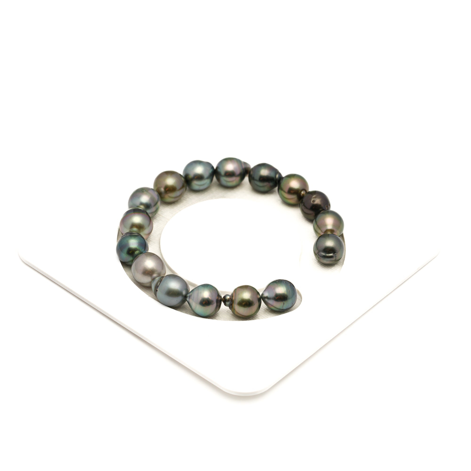 16pcs "Mid Luster" Multicolor 9-10mm - SB/CL AA/AAA Quality Tahitian Pearl Bracelet BR2495 LP2