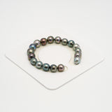 18pcs "High Luster" Multicolor 8-10mm - SB AAA/AA Quality Tahitian Pearl Bracelet BR2208 HL3