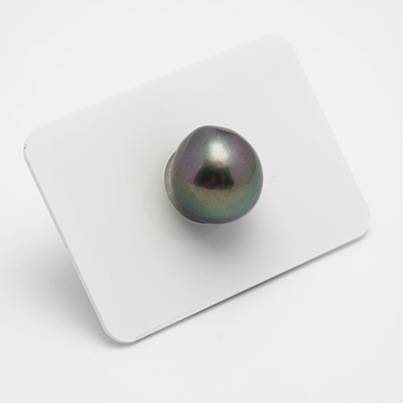 1pcs "High Luster" Green Cherry 13.3mm - SB AAA/AA Quality Tahitian Pearl Single LP1990 MI1