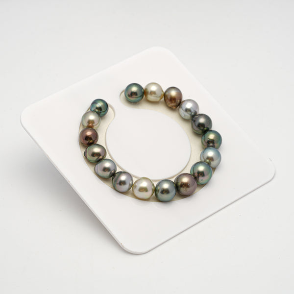 17pcs "High Luster" Multicolor 9-11mm - SB/NR AAA/AA Quality Tahitian Pearl Bracelet BR2191 HL3