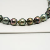 37pcs "High Luster" Multicolor 9-11mm - SB AAA/AA Quality Tahitian Pearl Necklace NL1562 HL3