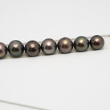 46pcs Brown 8-10mm - SR/NR AAA Quality Tahitian Pearl Drilled Necklace NL1575 CMP4