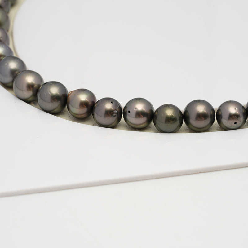 49pcs Brown 8-10mm - SR/NR AA/A Quality Tahitian Pearl Drilled Necklace NL1586 CMP4