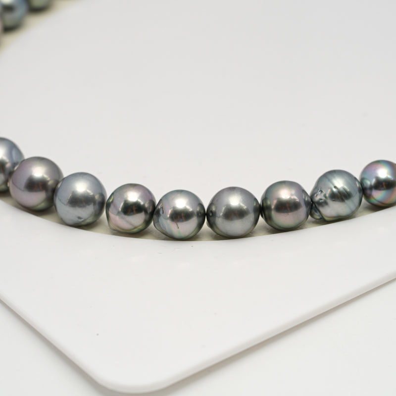 46pcs Light 8-10mm - SB AAA/AA Quality Tahitian Pearl Necklace NL1608 HL2