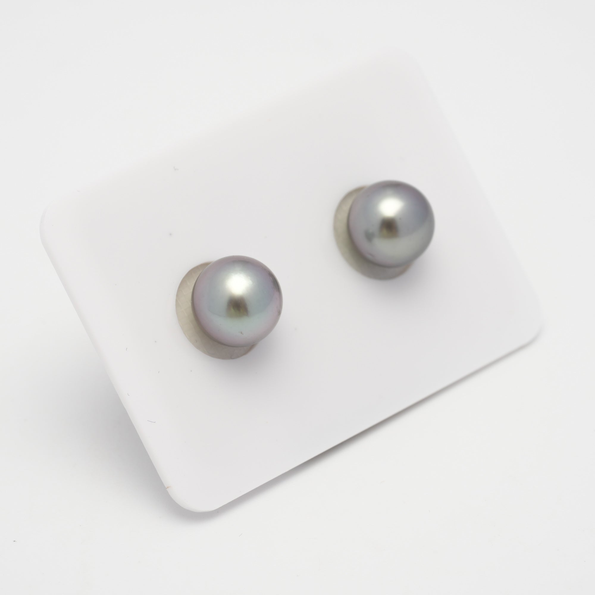 2pcs "High Luster" Light Cherry 9.2mm - RSR AAA/AA Quality Tahitian Pearl Pair ER1585 A101