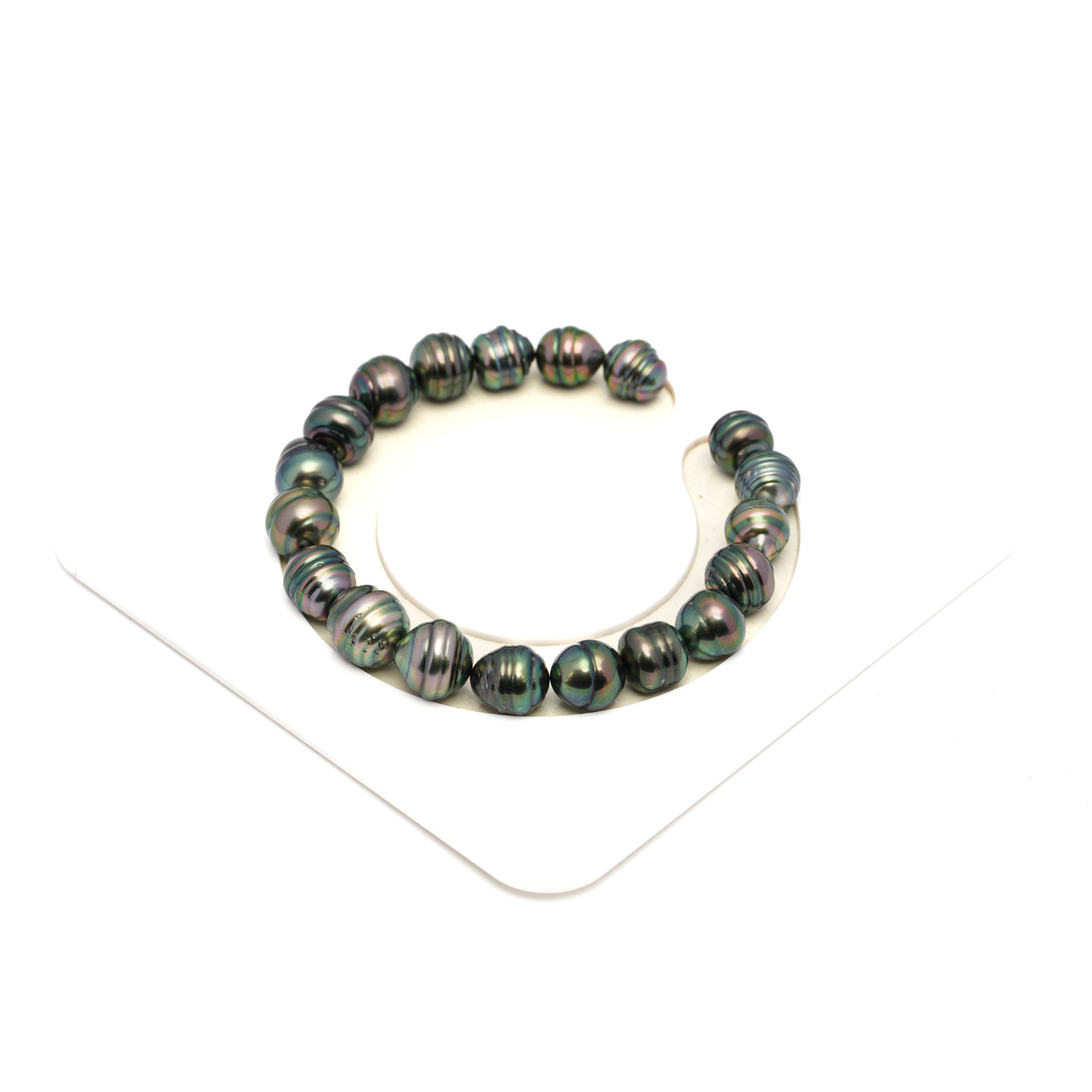 19pcs Green 8-10mm - CL AAA/AA Quality Tahitian Pearl Bracelet BR2247 THMIX2