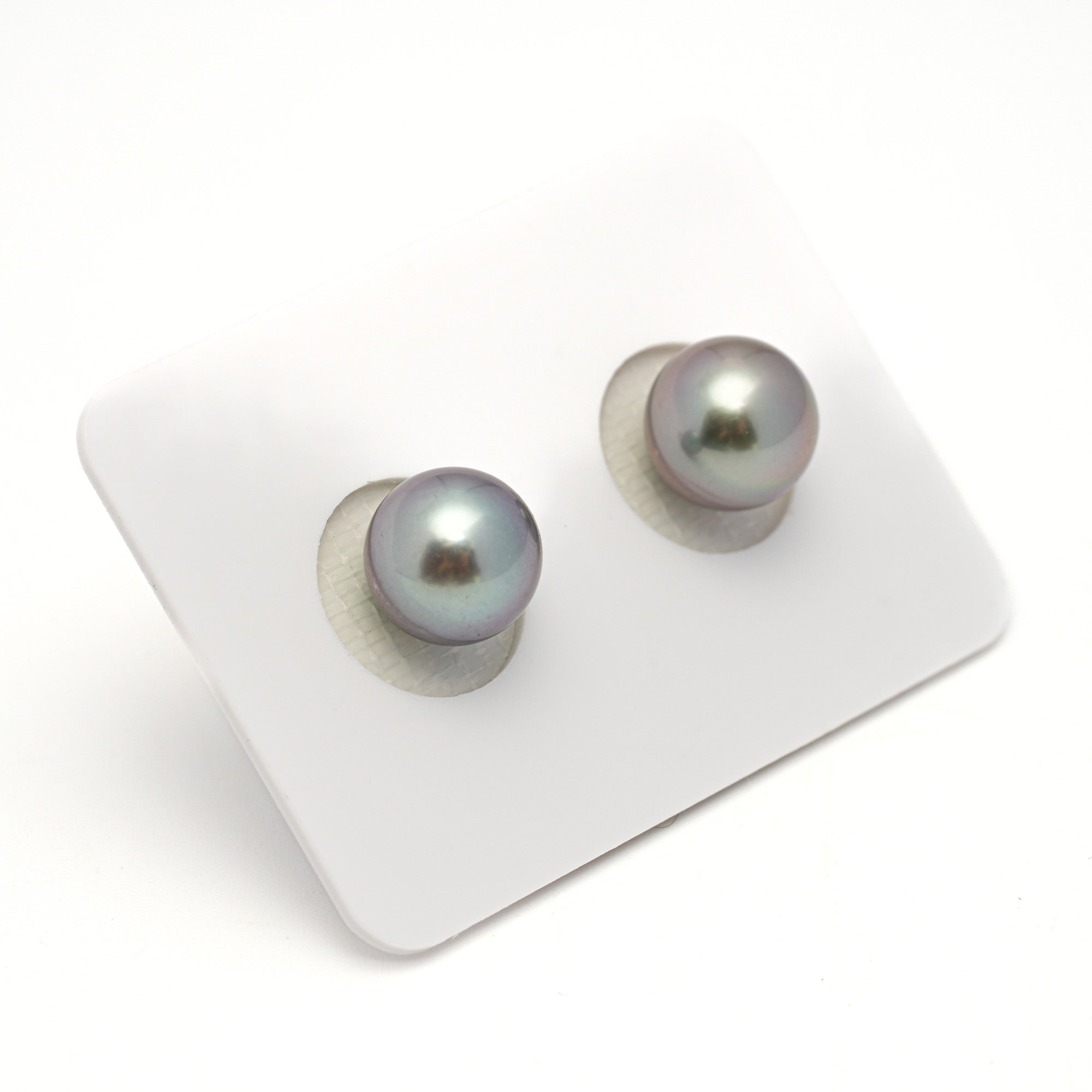 2pcs "Top Luster" Light Mix 9.3-9.5mm - RSR AAA Quality Tahitian Pearl Pair ER1755 OR13
