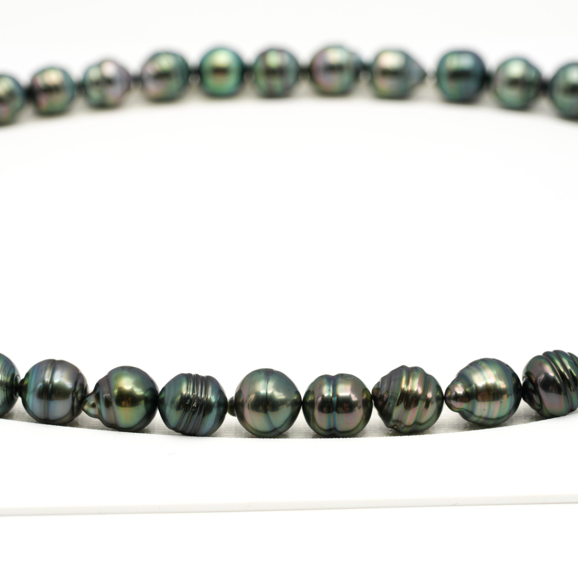 45pcs Dark Green 8-10mm - CL AAA/AA Quality Tahitian Pearl Necklace NL1710 TH5