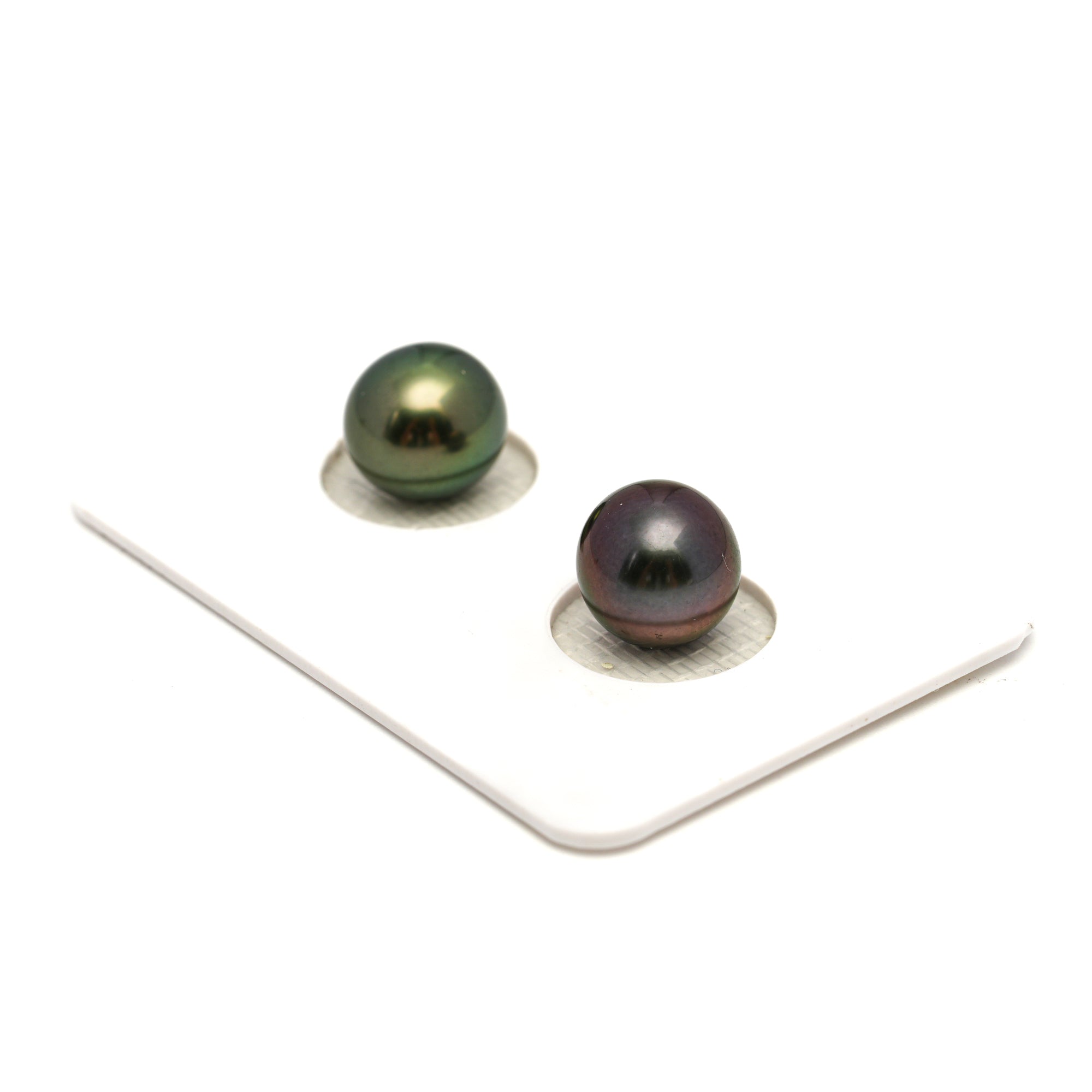 2pcs Multicolor 8.9-9mm - OV TOP Quality Tahitian Pearl Pair ER1835 OR13