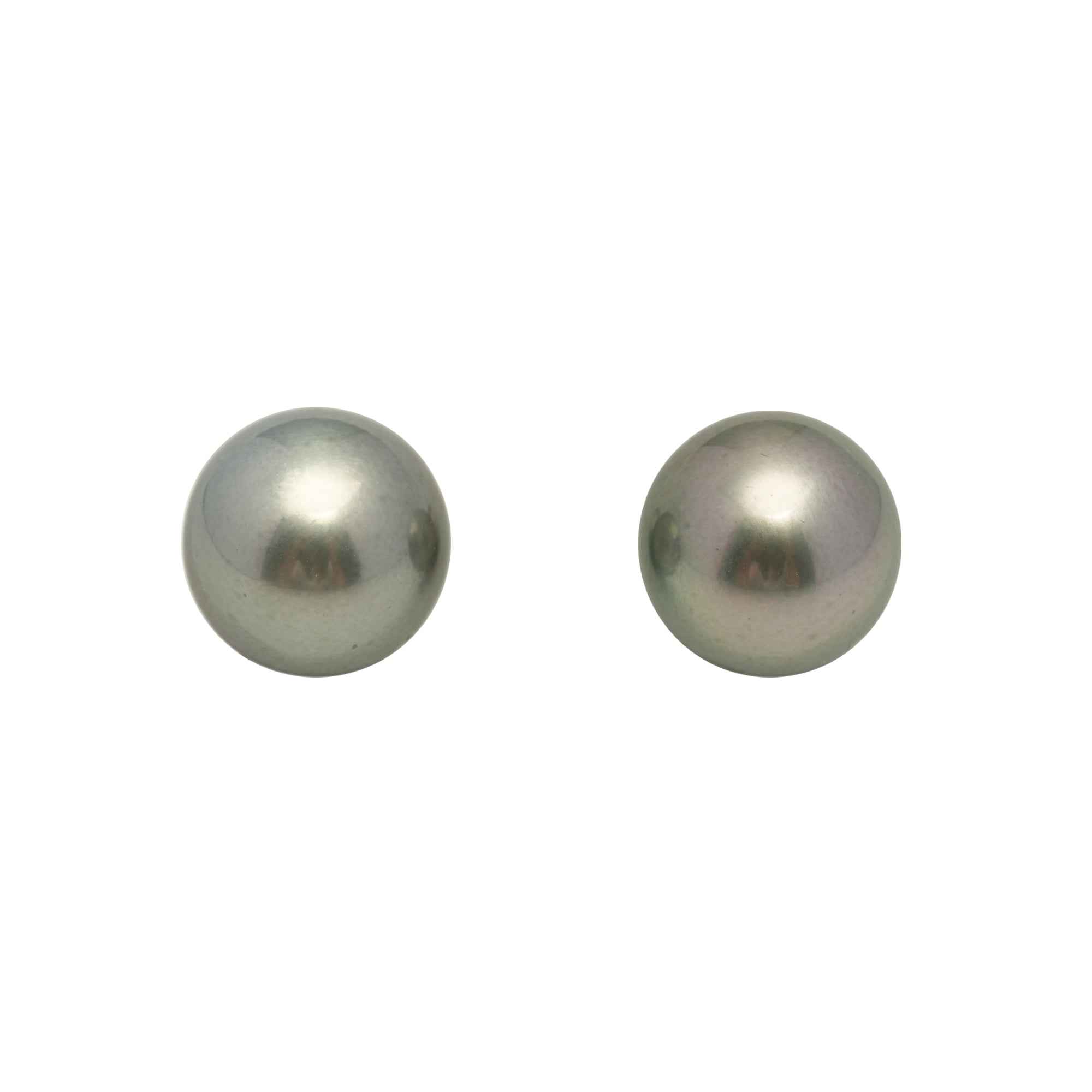 2pcs Light Green 12.1-12.2mm - R TOP Quality Tahitian Pearl Pair ER1855 OR6