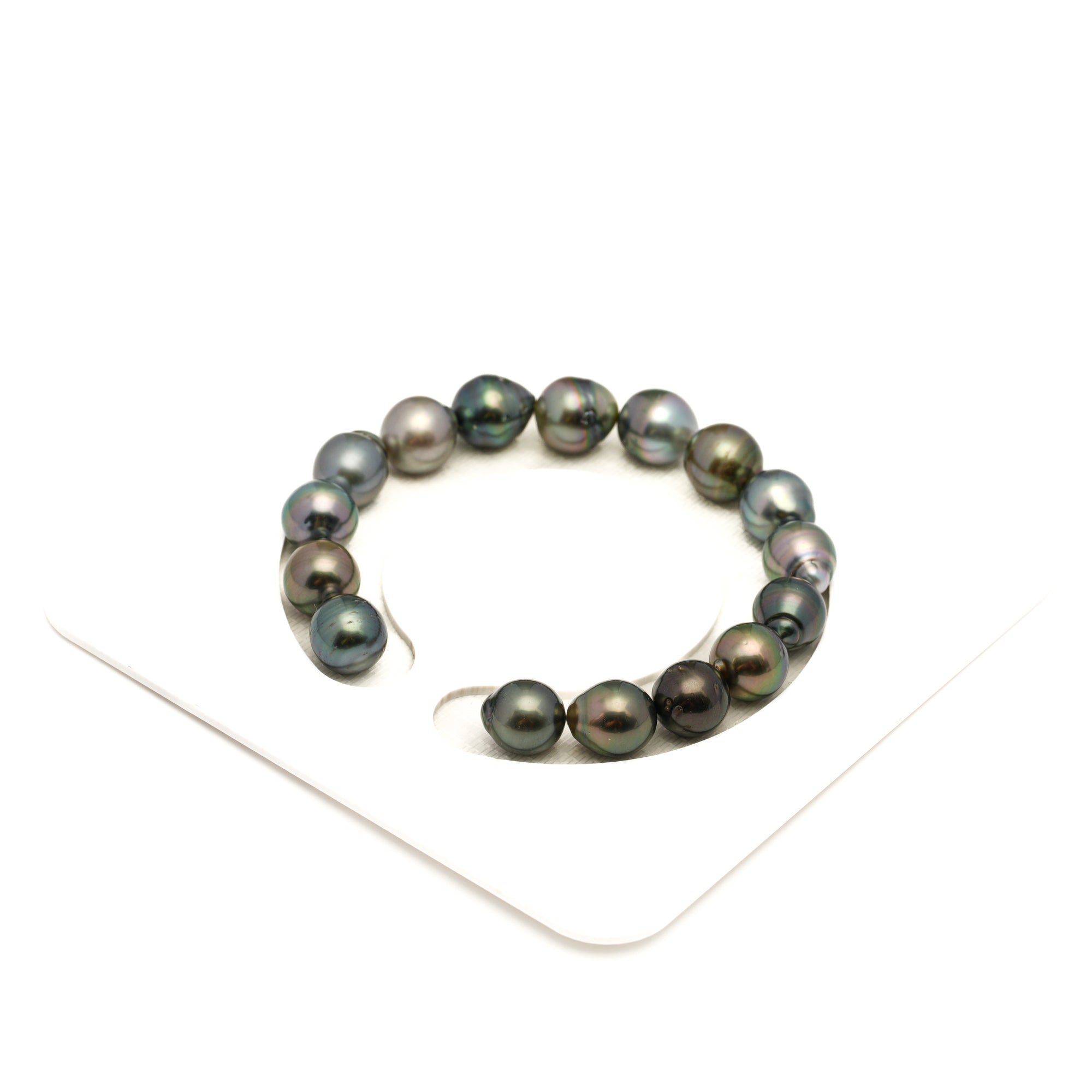 16pcs "Mid Luster" Multicolor 9-10mm - SB/CL AA/AAA Quality Tahitian Pearl Bracelet BR2495 LP2