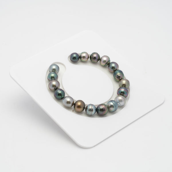 18pcs Multicolor 8-10mm - CL/SB AAA/AA Quality Tahitian Pearl Bracelet BR2017 OR7