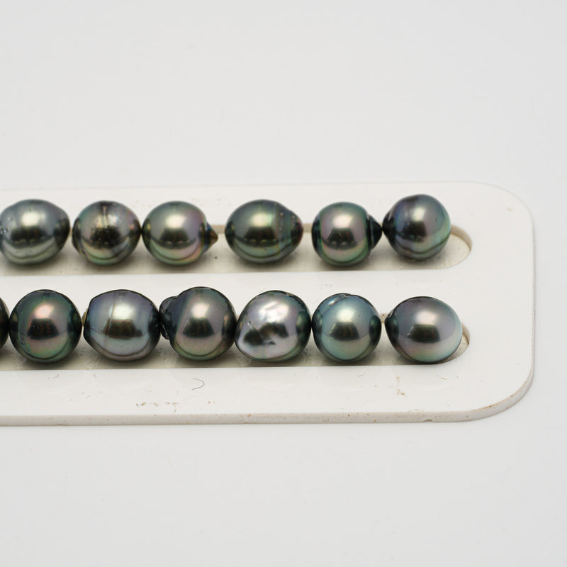 36pcs Light Green 9-11mm - CL/SB AAA/AA Quality Tahitian Pearl Necklace NL1518 THMIX2