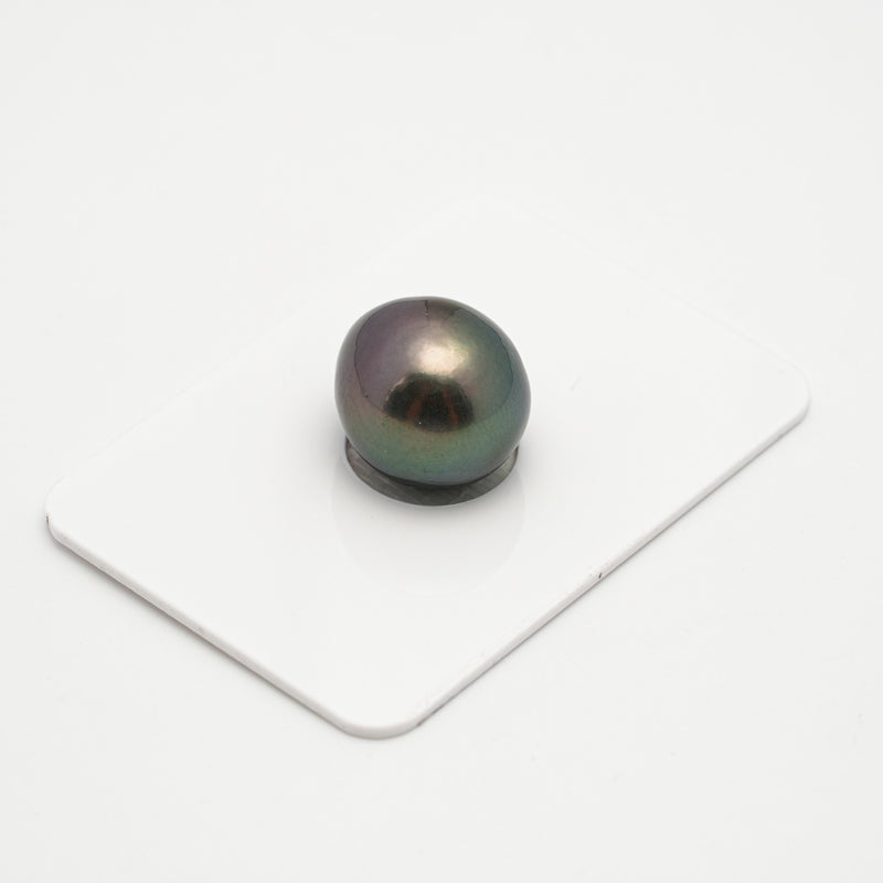 1pcs "High Luster" Green Cherry 13.3mm - SB AAA/AA Quality Tahitian Pearl Single LP1990 MI1