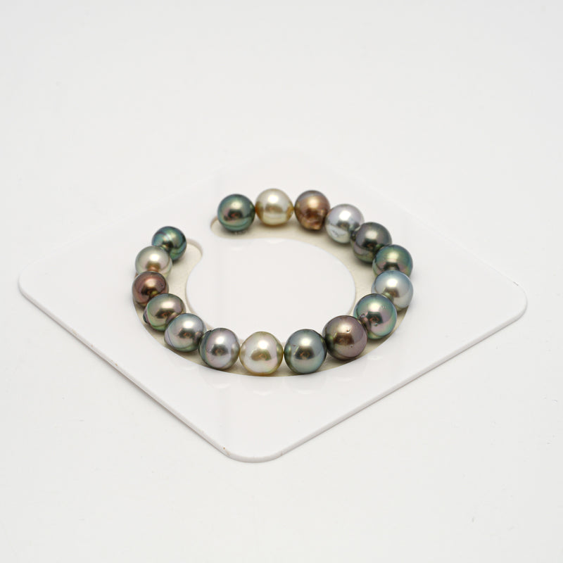 17pcs "High Luster" Multicolor 9-11mm - SB/NR AAA/AA Quality Tahitian Pearl Bracelet BR2191 HL3