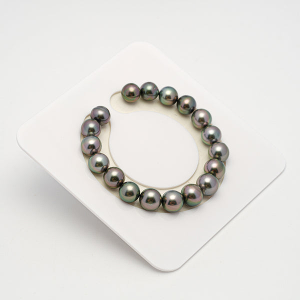 18pcs "High Luster" Green Cherry 9-10mm - SR/NR AAA/AA Quality Tahitian Pearl Bracelet BR2212 OR10