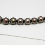 46pcs Brown 8-10mm - SR/NR AAA Quality Tahitian Pearl Drilled Necklace NL1575 CMP4