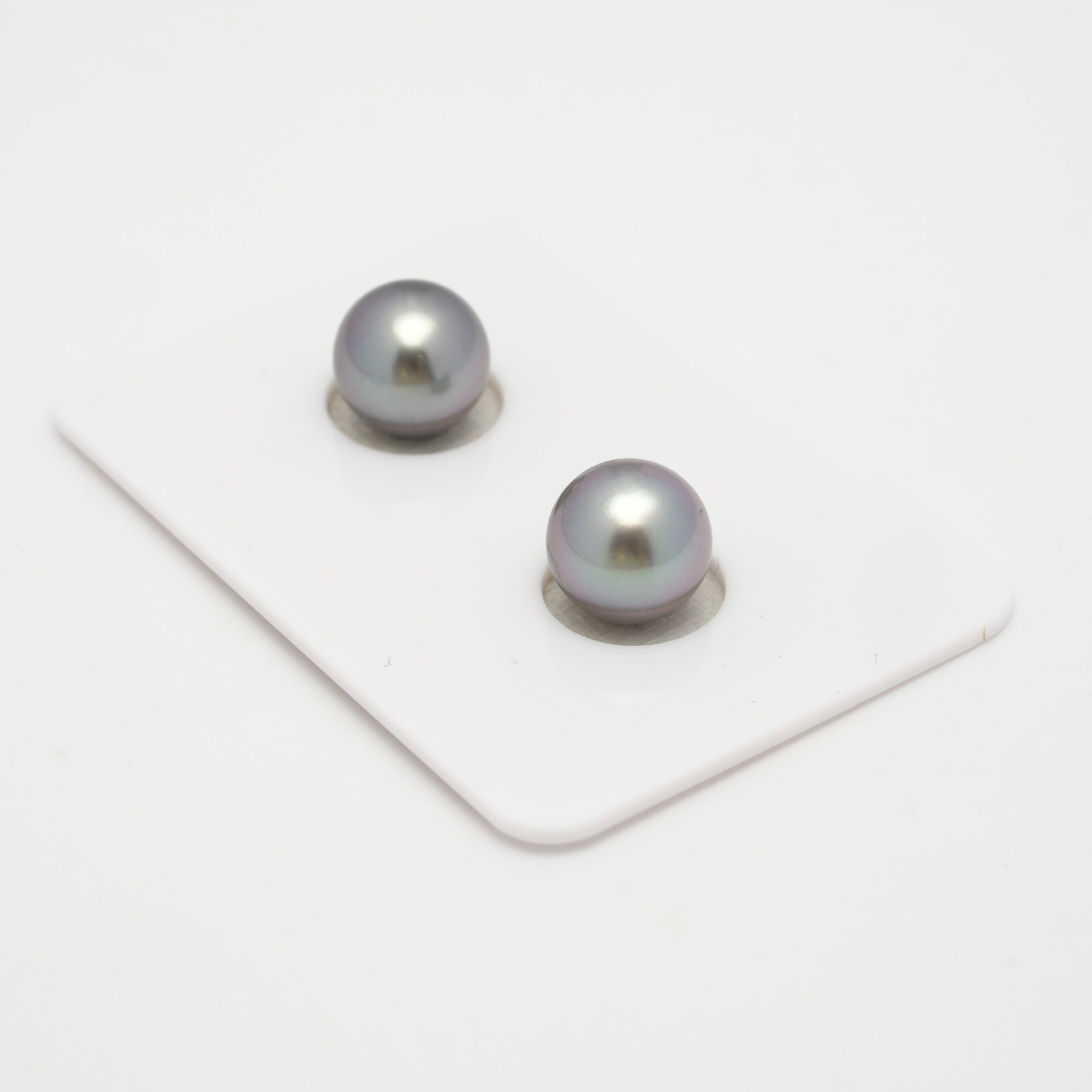 2pcs "High Luster" Light Cherry 9.2mm - RSR AAA/AA Quality Tahitian Pearl Pair ER1585 A101