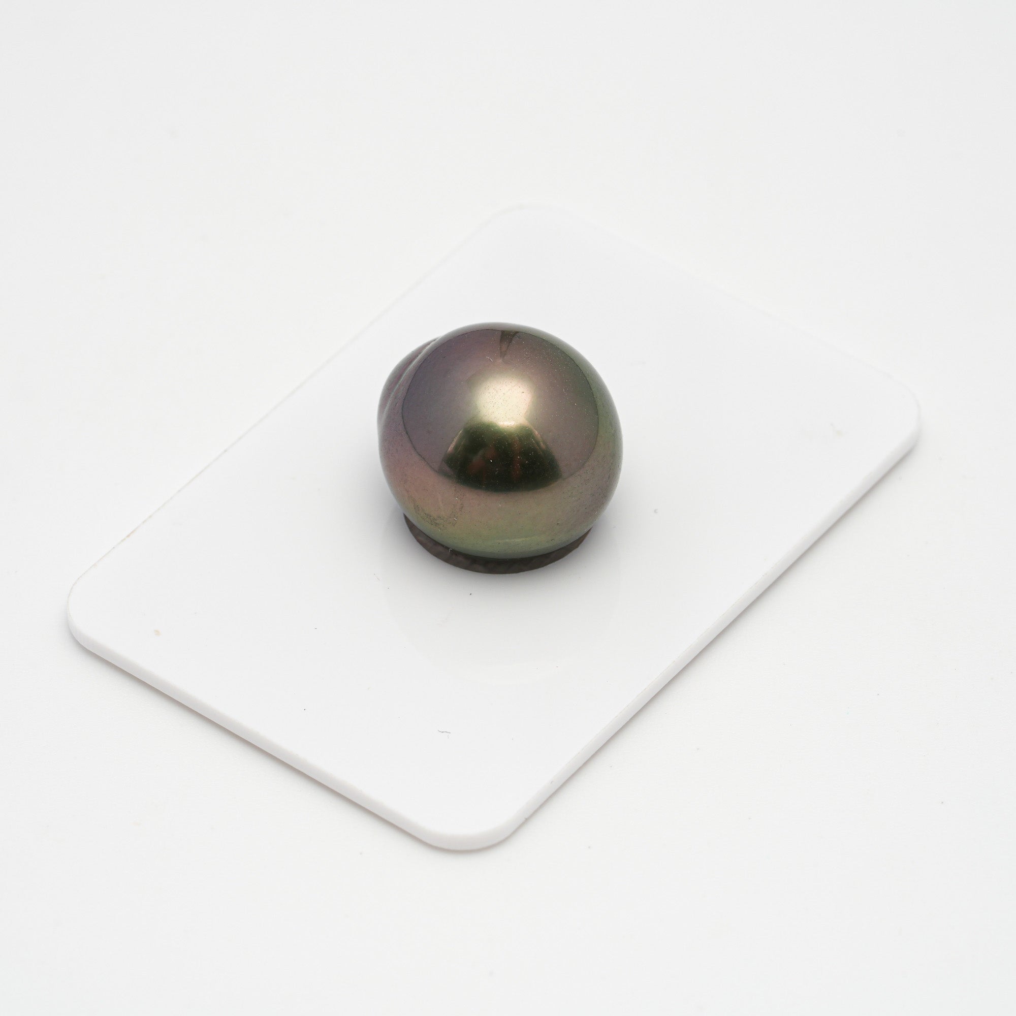 1pcs "Top Luster" Green 14.7mm - DROP TOP Quality Tahitian Pearl Single LP1764