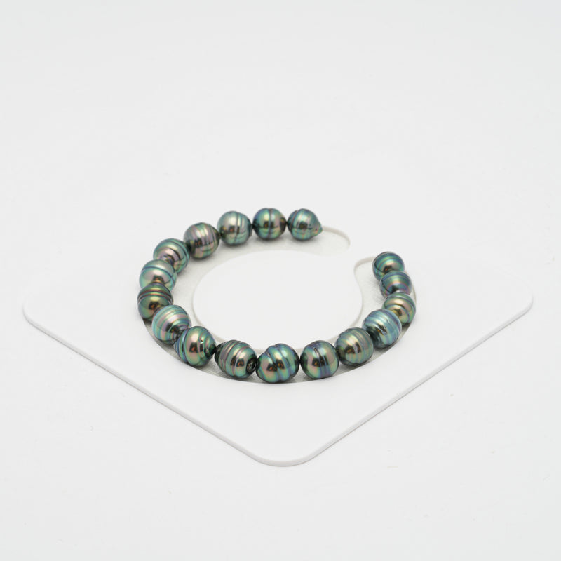 17pcs "High Luster" Peacock 8-10mm - CL AAA/AA Quality Tahitian Pearl Bracelet BR2002 OR7