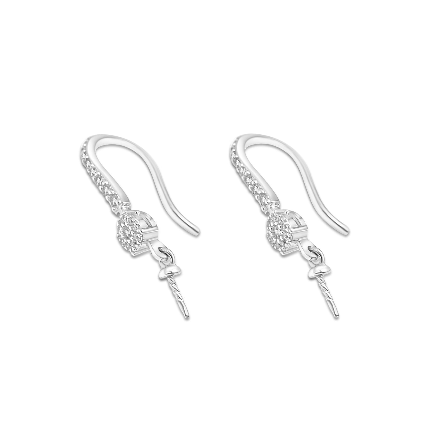 Dangle Earring Bails 925 Silver for Pearl SC415