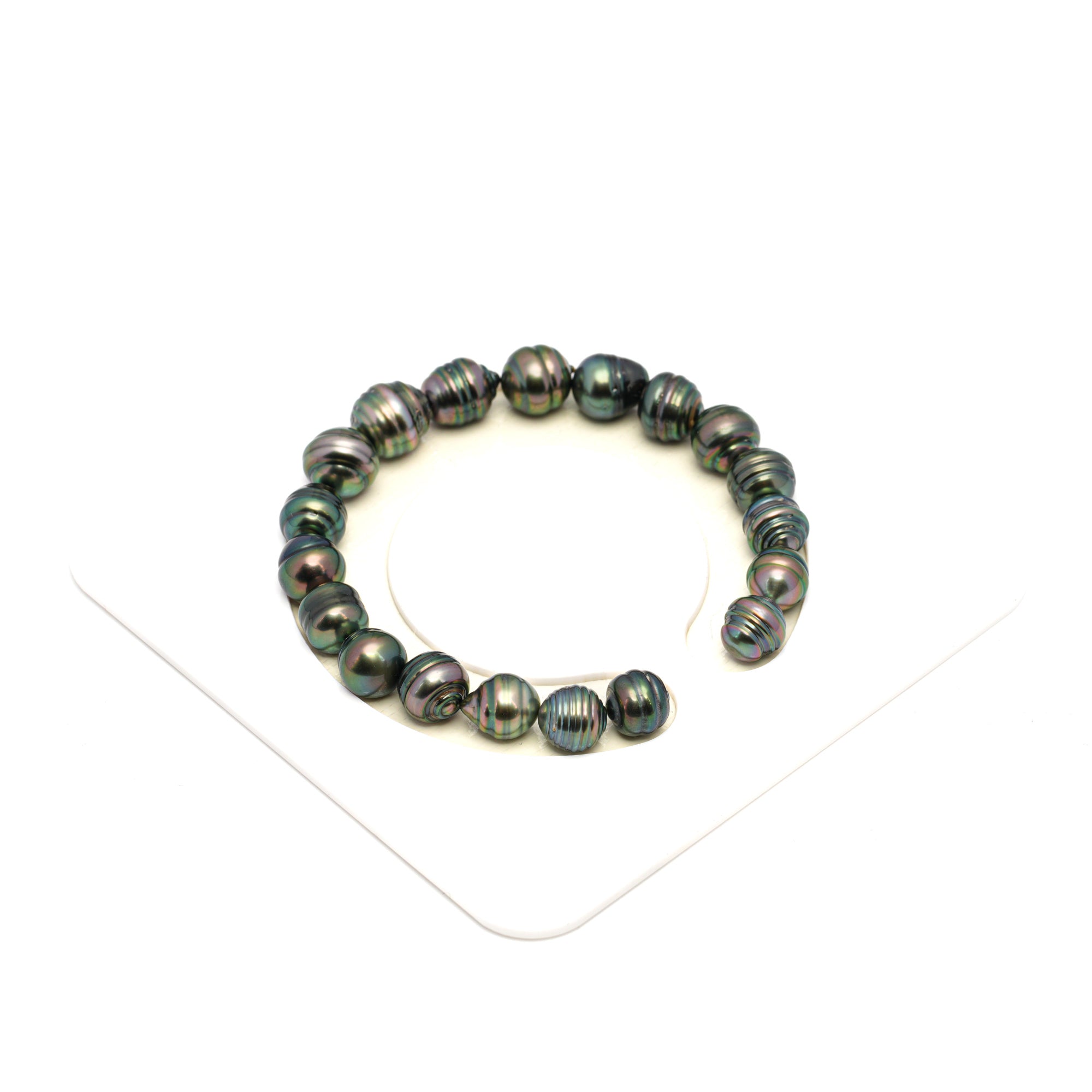 19pcs Green 8-10mm - CL AAA/AA Quality Tahitian Pearl Bracelet BR2247 THMIX2