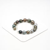 15pcs "High Luster" Multicolor 8-11mm - SB AAA/AA Quality Tahitian Pearl Bracelet BR2123 THMIX1