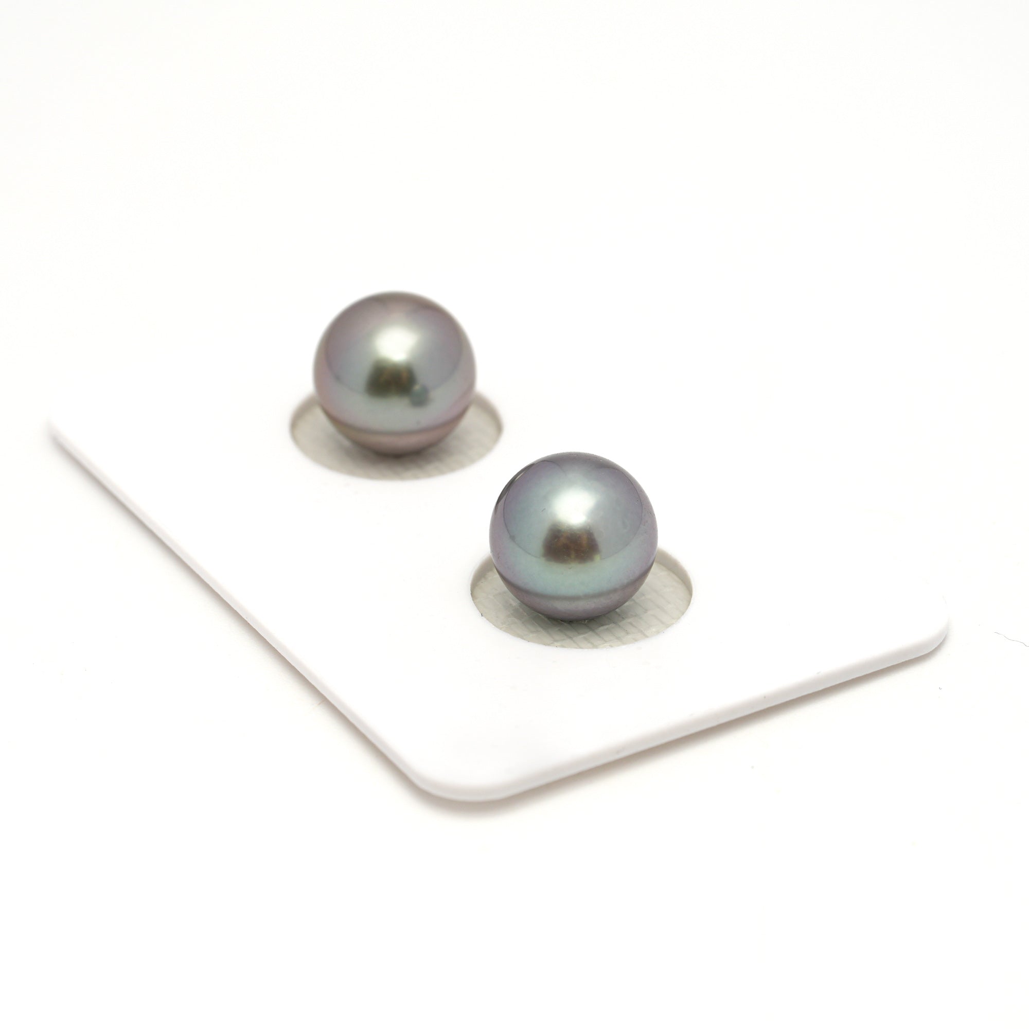 2pcs "Top Luster" Light Mix 9.3-9.5mm - RSR AAA Quality Tahitian Pearl Pair ER1755 OR13
