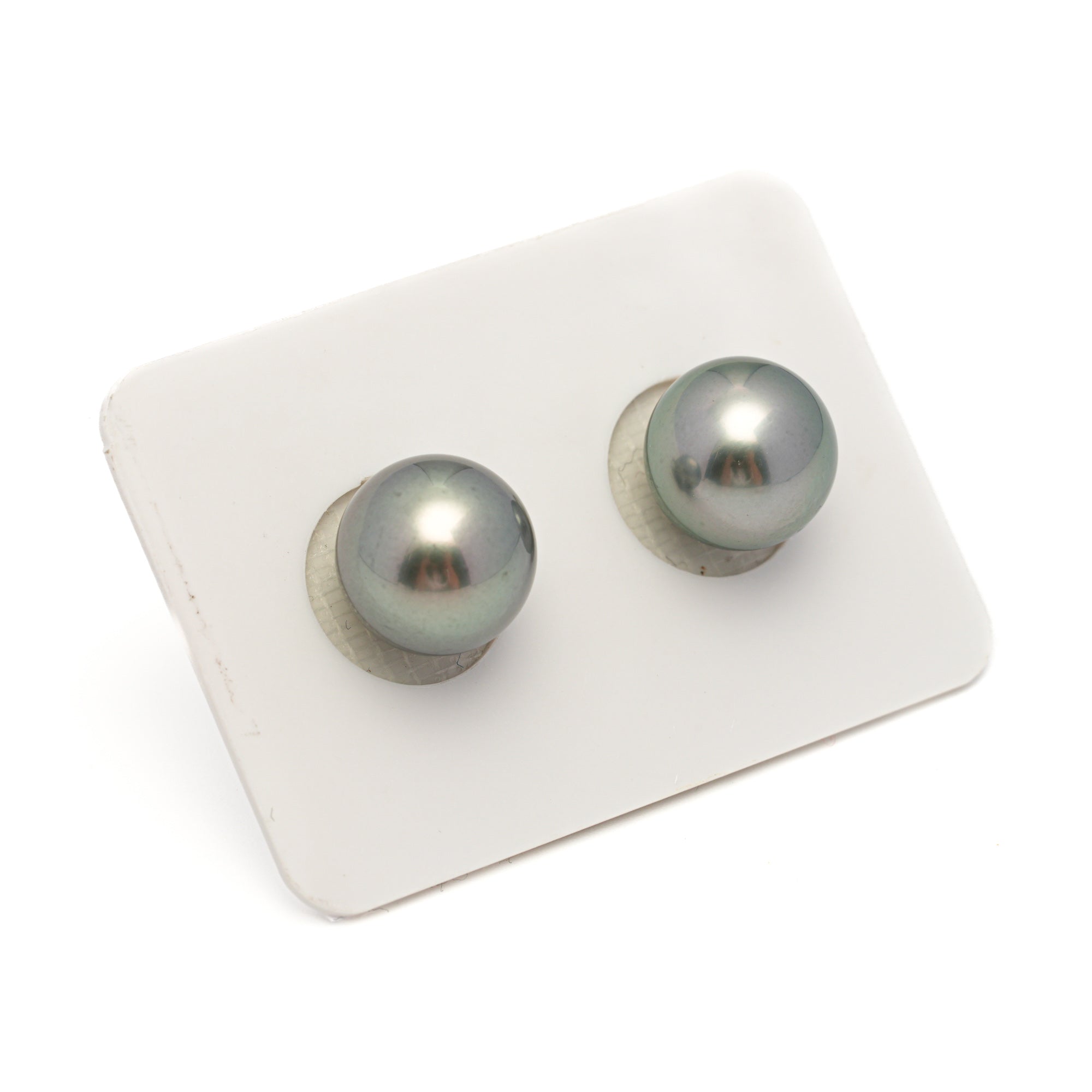 2pcs Light Green 11.3mm - RSR AAA/AA Quality Tahitian Pearl Pair ER1826 OR7