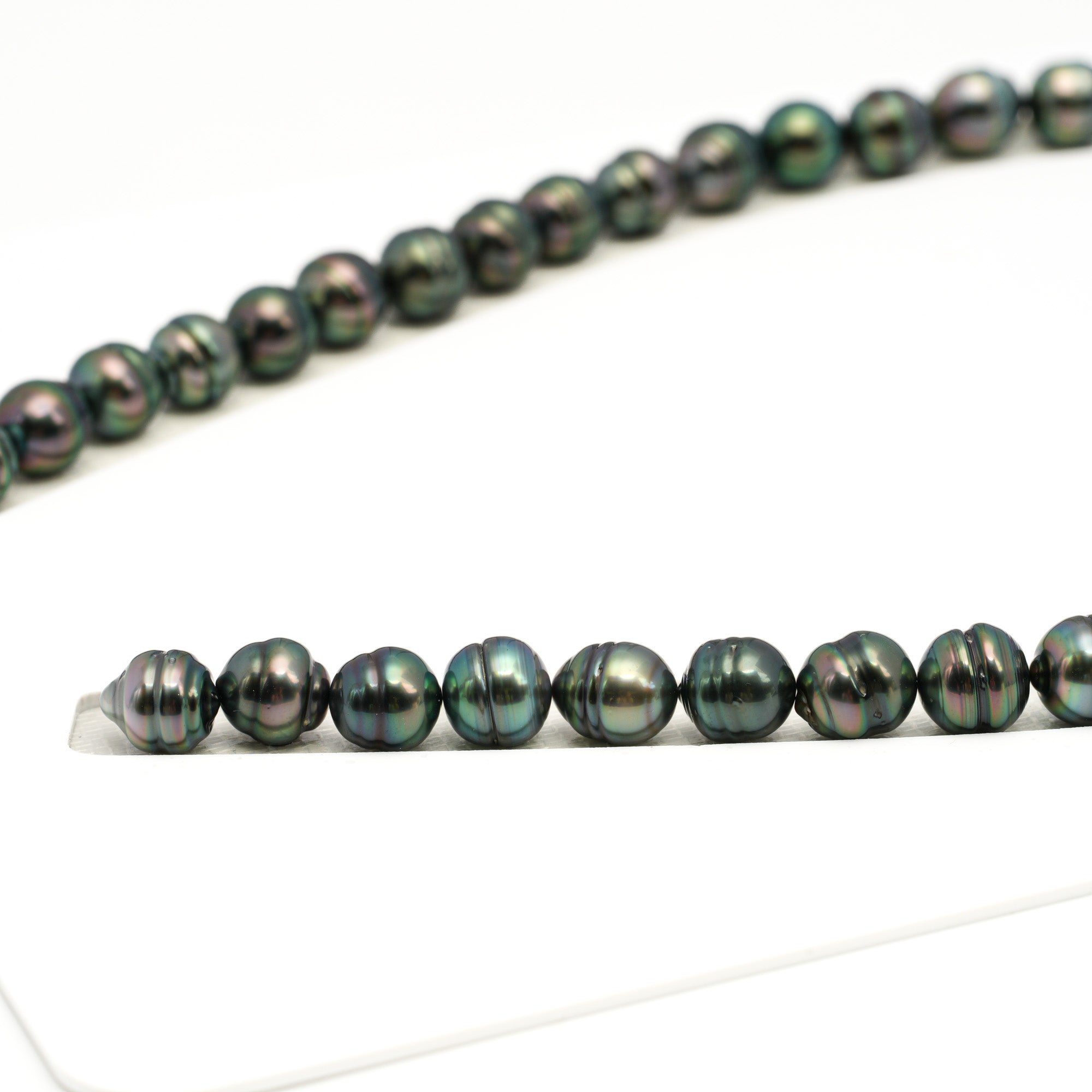 45pcs Dark Green 8-10mm - CL AAA/AA Quality Tahitian Pearl Necklace NL1710 TH5
