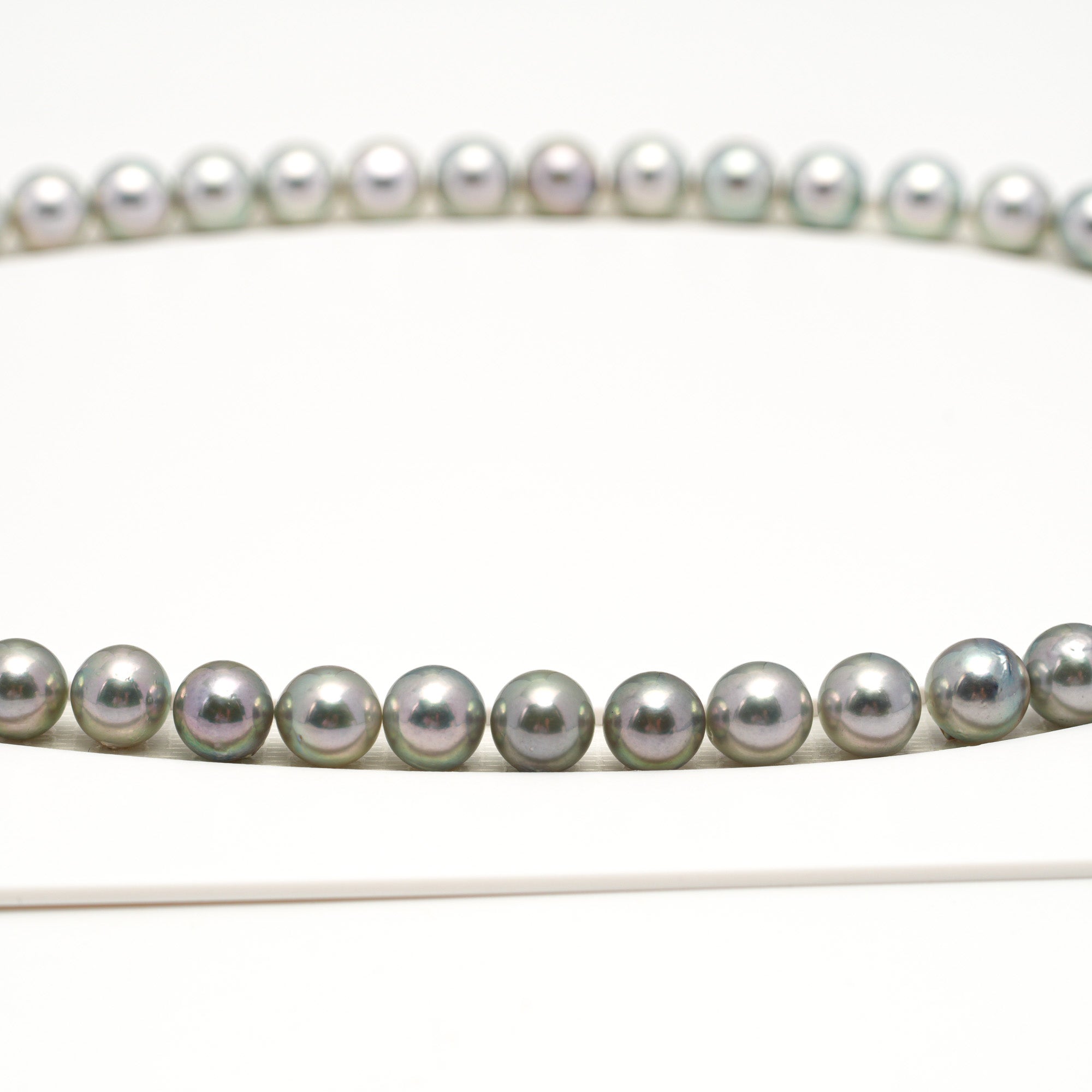 53pcs Akoya Pearl "Top Luster" Silver Green 7-7.9mm - SR/NR AAA/AA Quality Necklace AKNL1745 CMA1