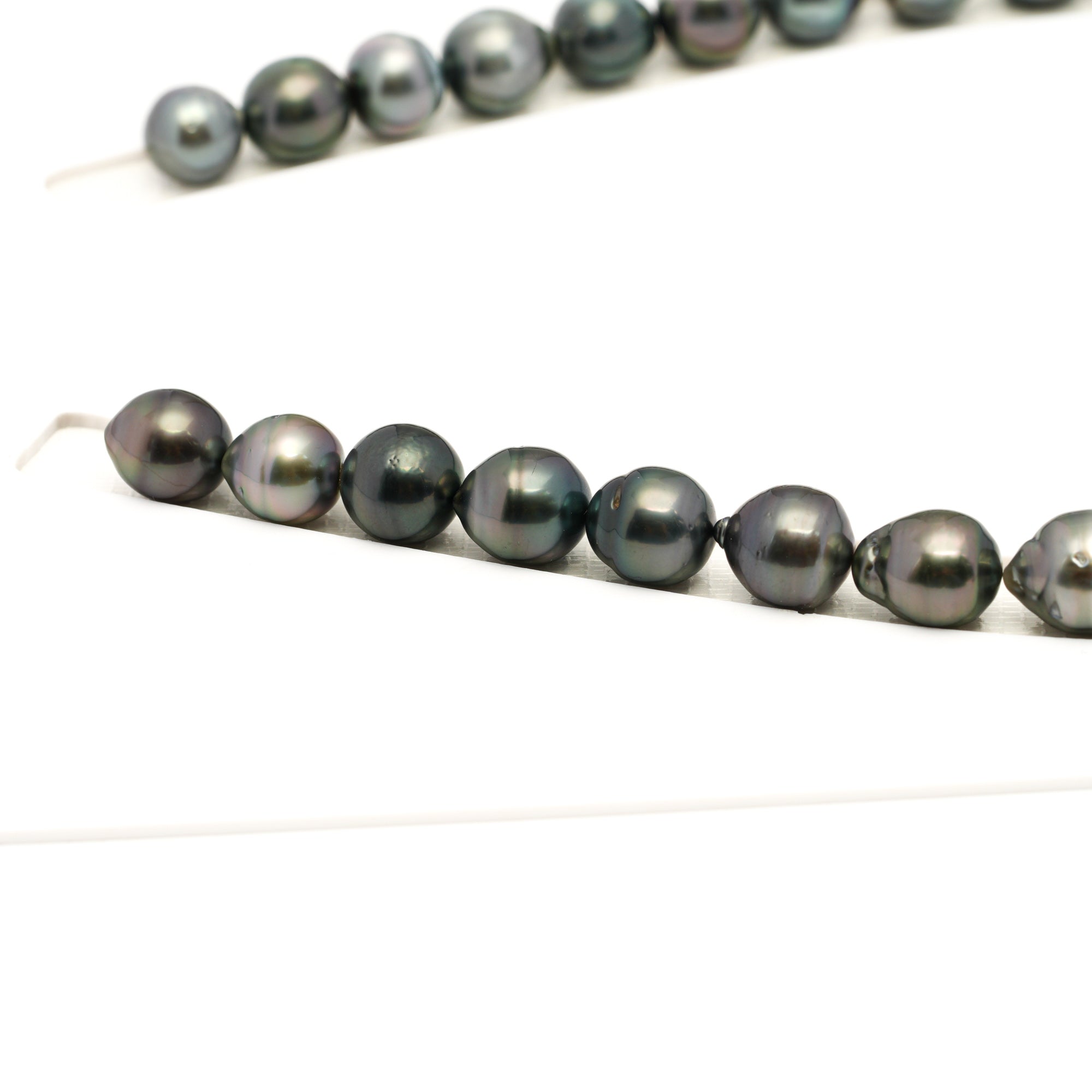 37pcs Green Mix 9-11mm - SB AAA Quality Tahitian Pearl Necklace NL1764 LP1