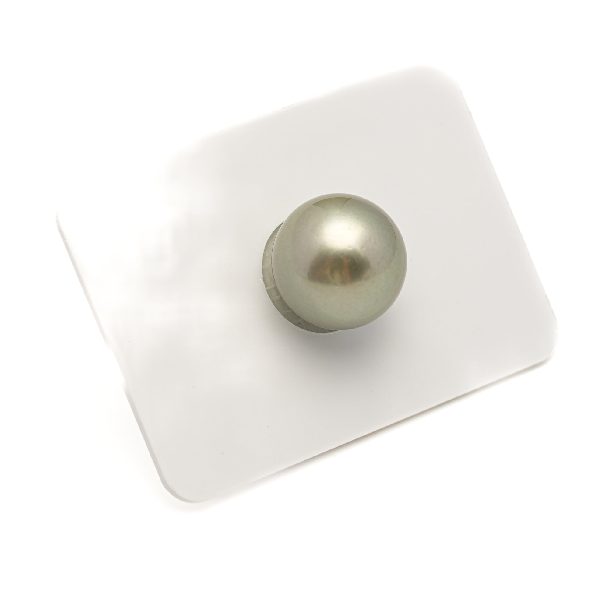 1pcs "High Luster" Light Green 13.5mm - SR/NR AAA/AA Quality Tahitian Pearl Single LP2503 CMP11