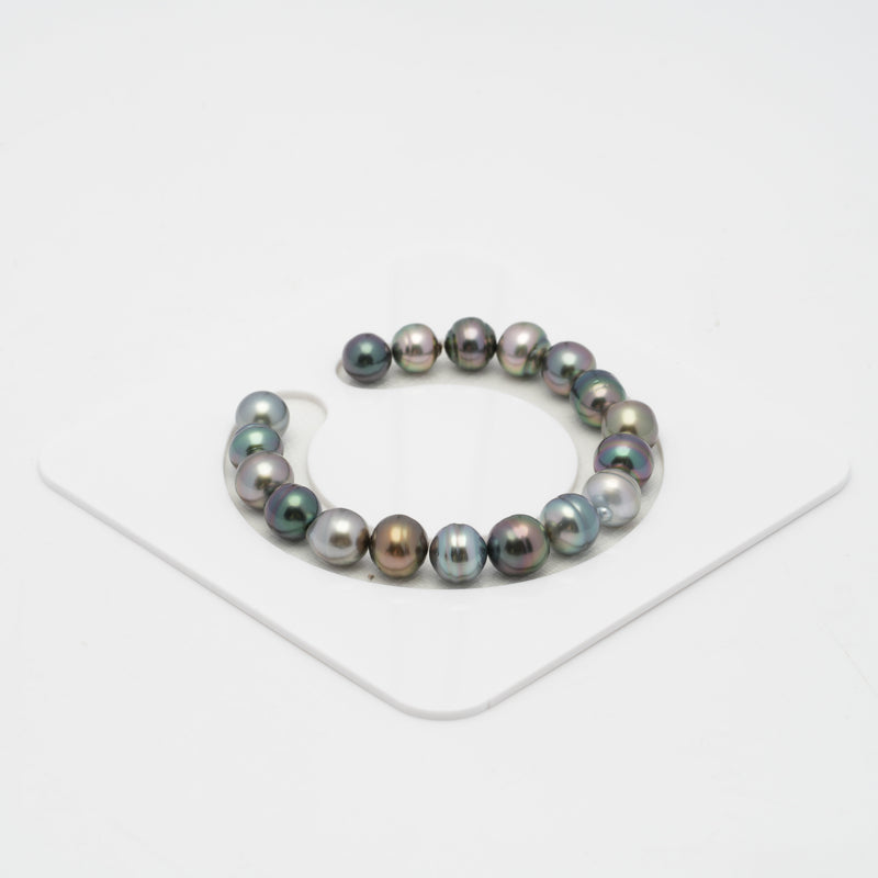 18pcs Multicolor 8-10mm - CL/SB AAA/AA Quality Tahitian Pearl Bracelet BR2017 OR7