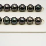 41pcs "High Luster" Dark Purple 8-11mm - SR/NR AAA Quality Tahitian Pearl Necklace NL1537 OR6