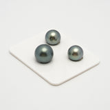 3pcs Blue 11.3-13.7mm - SR AAA Quality Tahitian Pearl Trio Set ER1564 THMIX2